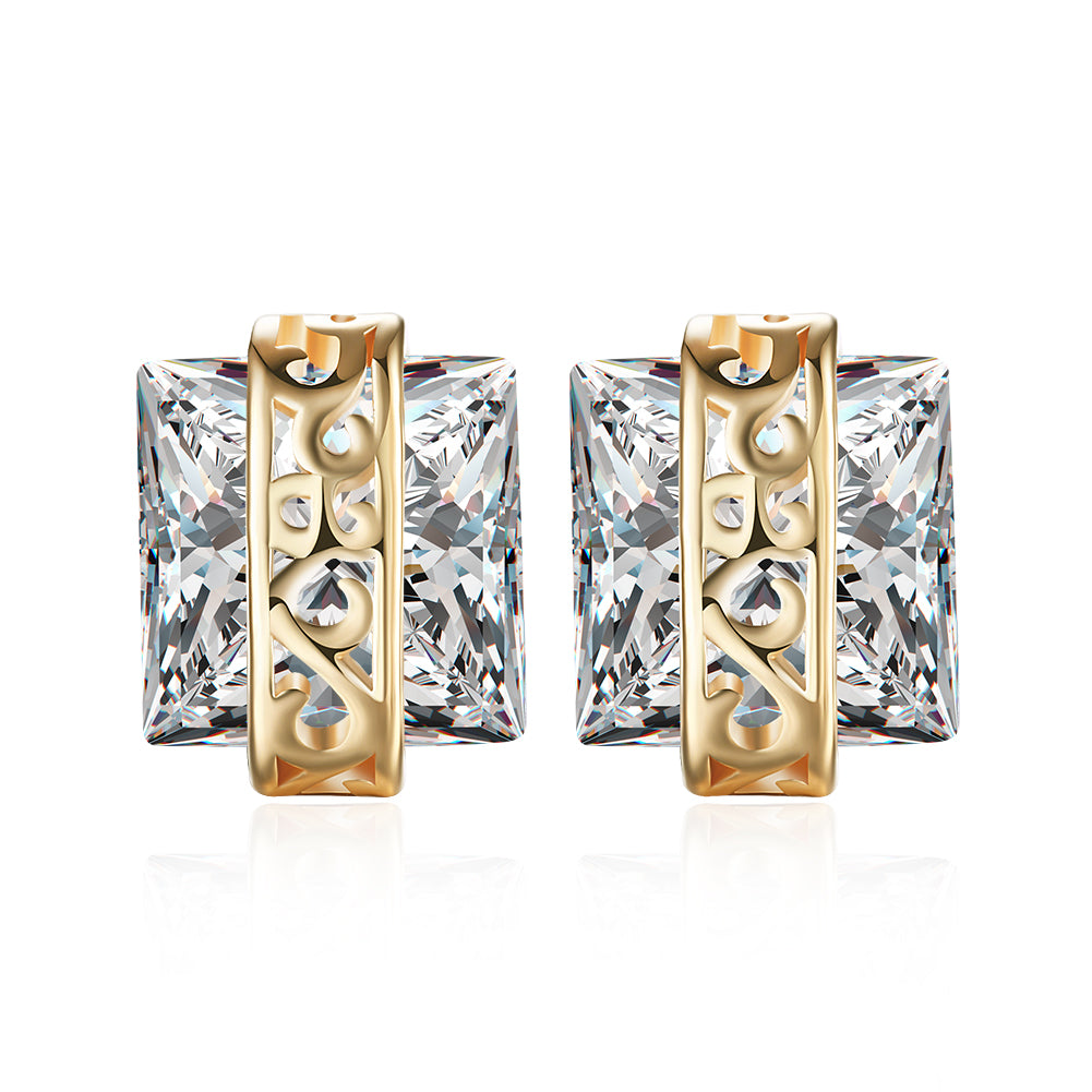 Austrian Elements Princess Cut Square Stud