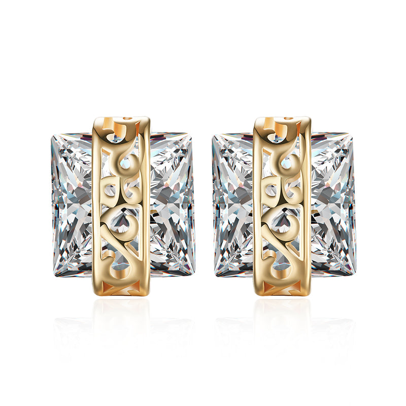 Austrian Elements Princess Cut Square Stud