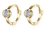 14K Gold Plating Sleek White Circular Clip On Earrings