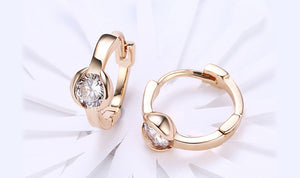 14K Gold Plating Sleek White Circular Clip On Earrings
