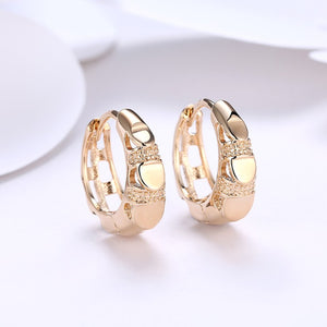 Heart Shaped Classic Huggies Earrings Set in 18K Gold - Golden NYC Jewelry