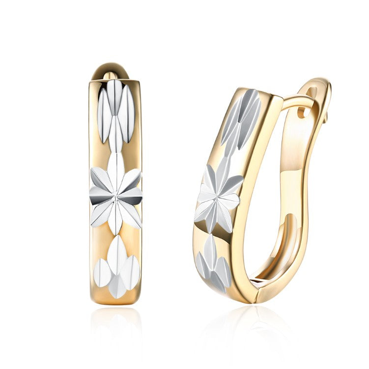 Metallic Layering Design Huggie Earrings Set in 18K Gold - Golden NYC Jewelry