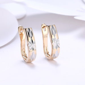 Metallic Layering Design Huggie Earrings Set in 18K Gold - Golden NYC Jewelry