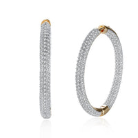 Swarovski Elements Micro Pave' Hoop Earrings in 18K Gold Plated - Golden NYC Jewelry