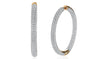 14K Gold Plating London Inspired Elements Pav'e Circular Hoop Earrings- Two Options
