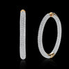 Pave Halo Disc Necklace & Pave Hoop Earring made With Austrian Crystals with Luxe Box - 18K Gold