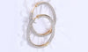 14K Gold Plating London Inspired Elements Pav'e Circular Hoop Earrings- Two Options