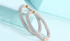 14K Gold Plating London Inspired Elements Pav'e Circular Hoop Earrings- Two Options