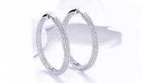 14K Gold Plating London Inspired Elements Pav'e Circular Hoop Earrings- Two Options