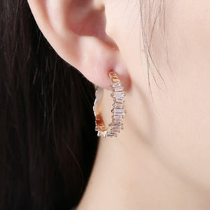 Austrian Crystal Abstract Crystal Dust Earrings Set in 18K Gold - Golden NYC Jewelry