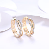 Swarovski Crystals 2.55 Ct Diamond Created Twist Hoop Earring Earring