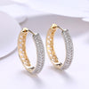 Austrian Elements Thick-Cut Pav'e Earrings in 14K Gold