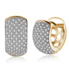 Austrian Crystal Micro Pav'e Thick Cut Round Huggies Set in 18K Gold - Golden NYC Jewelry