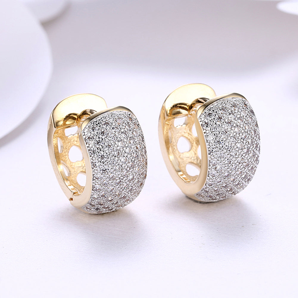 Swarovski Crystals 16mm Pave Heart Filigree Huggie Earring