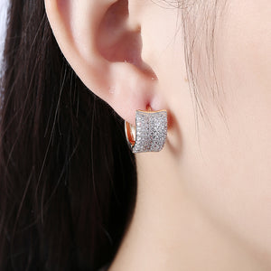 Austrian Crystals 15mm Pave Huggie  Earring