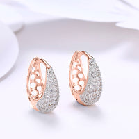 Swarovski Crystal Micro-Pave Pear Shaped Teardrop Huggies Set in 18K Gold - 3 Finishes - Golden NYC Jewelry