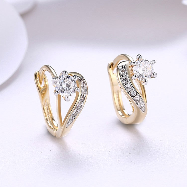 Swarovski Crystal Heart Shaped Pave Set in 18K Gold - Golden NYC Jewelry