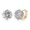 Austrian Crystal Huggies Set in 18K White Gold - Golden NYC Jewelry