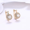 Swarovski Crystal Micro Pave Bursting Star Leverback Earrings Set in 18K Gold - Golden NYC Jewelry