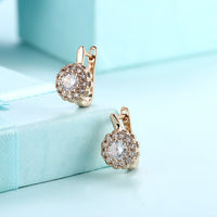Swarovski Crystal Micro Pave Bursting Star Leverback Earrings Set in 18K Gold - Golden NYC Jewelry