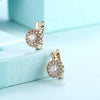 Austrian Crystal Micro Pav'e Bursting Star Leverback Earrings Set in 18K Gold - Golden NYC Jewelry