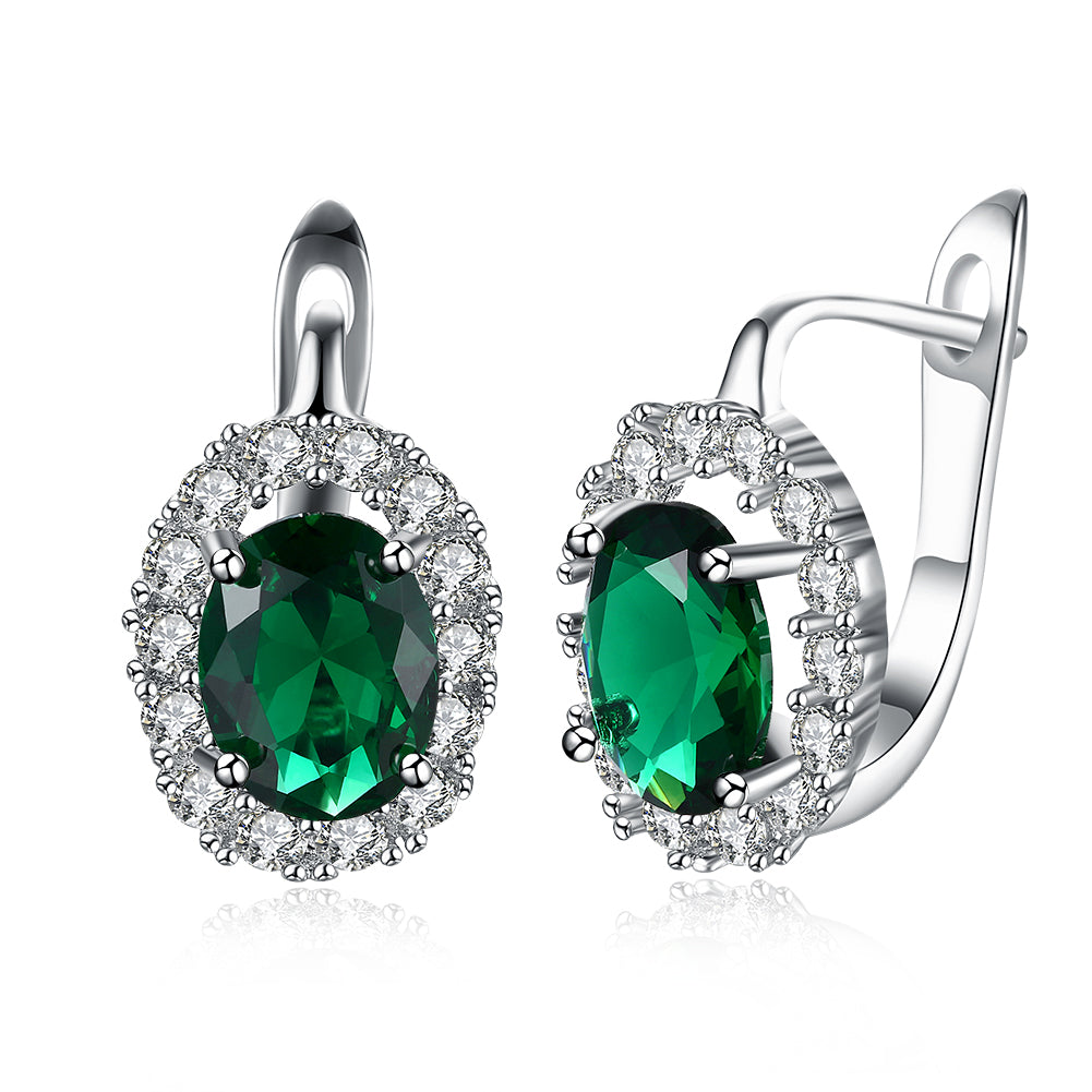 Green Swarovski Elements Leverback Earrings in 18K White Gold, Earring, Golden NYC Jewelry, Golden NYC Jewelry jewelryjewelry deals, swarovski crystal jewelry, groupon jewelry,, jewelry for mom,