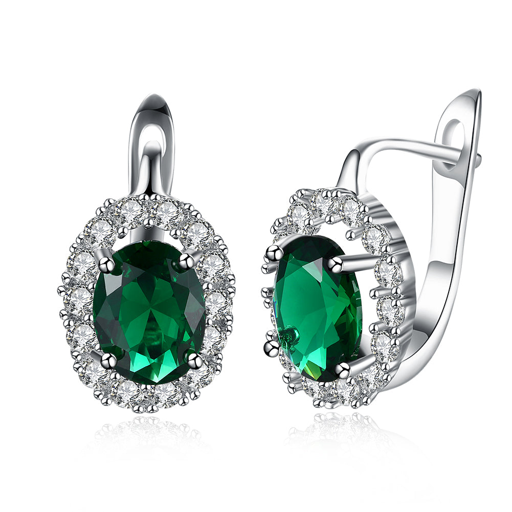 Green Swarovski Elements Leverback Earrings in 18K White Gold, Earring, Golden NYC Jewelry, Golden NYC Jewelry  jewelryjewelry deals, swarovski crystal jewelry, groupon jewelry,, jewelry for mom,