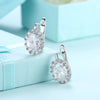 White Swarovski Elements Leverback Earrings in 18K White Gold