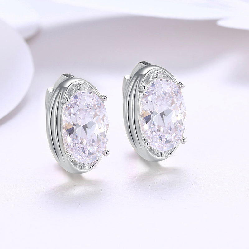 Circular Mid Swarovski Elements Earrings in 18K White Gold, Earring, Golden NYC Jewelry, Golden NYC Jewelry jewelryjewelry deals, swarovski crystal jewelry, groupon jewelry,, jewelry for mom,