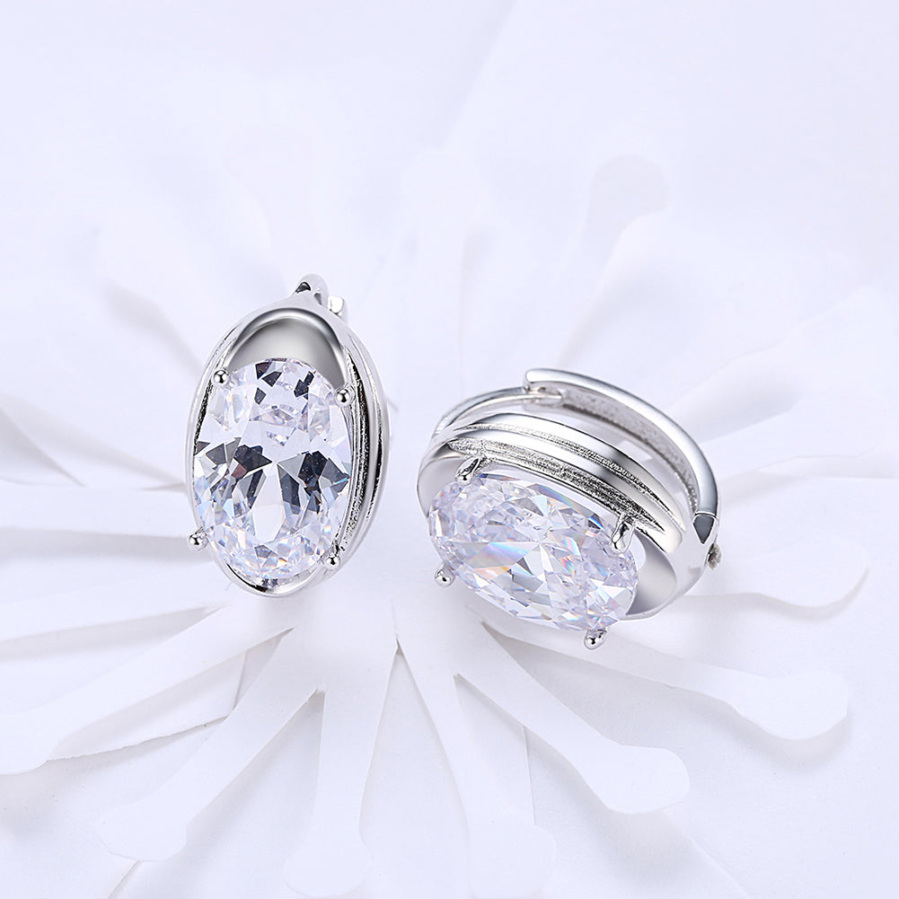 Circular Mid Swarovski Elements Earrings in 18K White Gold, Earring, Golden NYC Jewelry, Golden NYC Jewelry jewelryjewelry deals, swarovski crystal jewelry, groupon jewelry,, jewelry for mom,