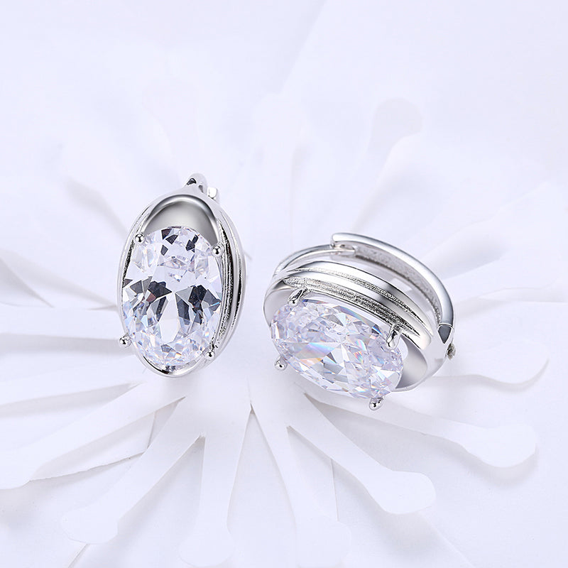 Circular Mid Swarovski Elements Earrings in 18K White Gold, Earring, Golden NYC Jewelry, Golden NYC Jewelry jewelryjewelry deals, swarovski crystal jewelry, groupon jewelry,, jewelry for mom,