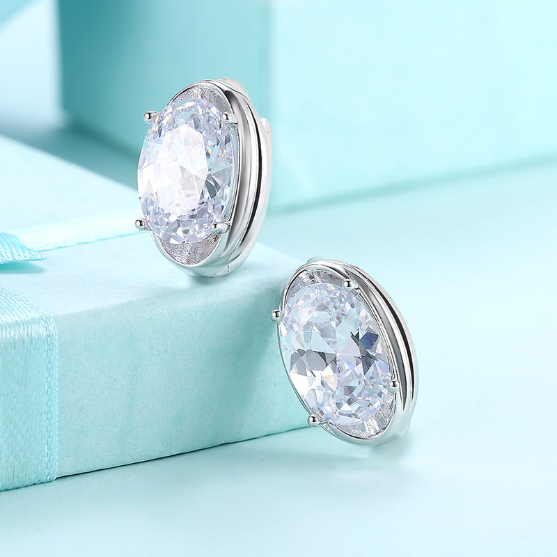 Circular Mid Swarovski Elements Earrings in 18K White Gold, Earring, Golden NYC Jewelry, Golden NYC Jewelry  jewelryjewelry deals, swarovski crystal jewelry, groupon jewelry,, jewelry for mom,