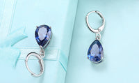 14K Gold Plating Sleek Elements Pear Cut Drop Earrings - 3 Options Available
