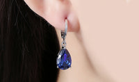 14K Gold Plating Sleek Elements Pear Cut Drop Earrings - 3 Options Available