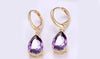 14K Gold Plating Sleek Elements Pear Cut Drop Earrings - 3 Options Available