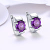 Purple Princess Cut Swarovski Elements in 18K White Gold