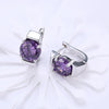 Purple Princess Cut Swarovski Elements in 18K White Gold