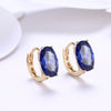 Simulated Sapphire Huggie Earrings Set in 18K Gold - Golden NYC Jewelry