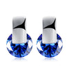 Simulated Sapphire Sleek Bar Earrings Set in 18K White Gold - Golden NYC Jewelry