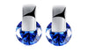 14K White Gold Plating Sleek Blue Austrian Elements Earrings