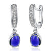 Simulated Micro-Pav'e Leverback Earrings Set in 18K White Gold - Golden NYC Jewelry
