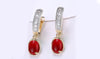 14K Gold Plating Red Larimar White Elements Clip On Earrings