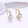 Simulated Star Shaped Micro Pav'e Leverback Earrings Set in 18K Gold - Golden NYC Jewelry