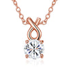 Single Solitaire Austrian Infinite Drop Necklace in 14K Rose Gold