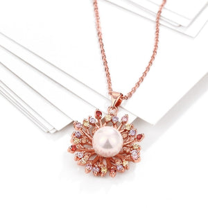 Tri-Colored Snowflake with Pearl Necklace