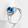 Blue Swarovski Duo Halo Cocktail Ring in 18K White Gold, , Golden NYC Jewelry, Golden NYC Jewelry  jewelryjewelry deals, swarovski crystal jewelry, groupon jewelry,, jewelry for mom,