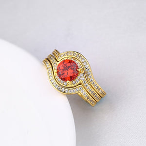 Ruby Micro-Pav'e Curved Setting Cocktail White Gold Ring - Golden NYC Jewelry Pandora Jewelry goldennycjewelry.com wholesale jewelry