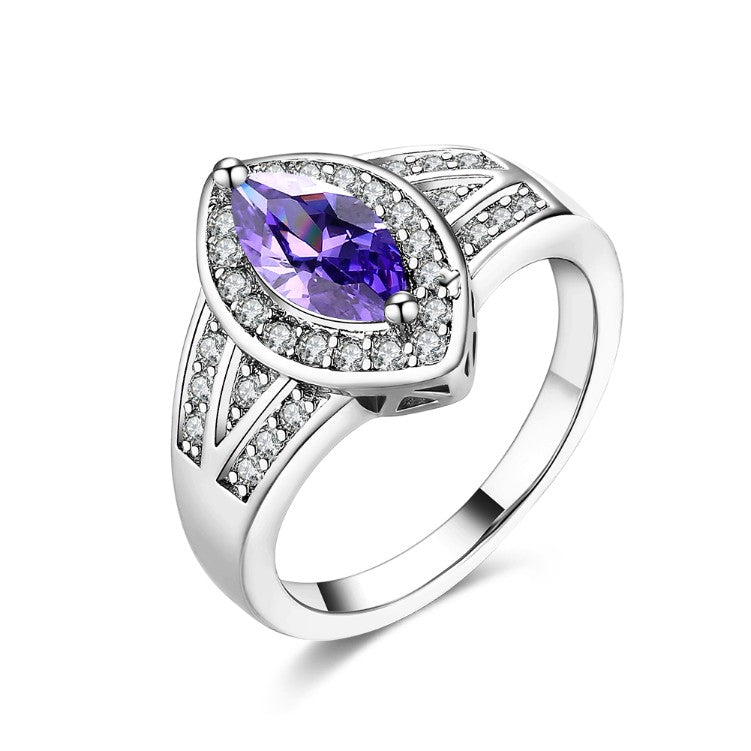 Tanzanite Diamond Cut Micro Pave White Gold Ring - Golden NYC Jewelry www.goldennycjewelry.com fashion jewelry for women