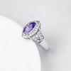 Tanzanite Diamond Cut Micro Pave White Gold Ring - Golden NYC Jewelry www.goldennycjewelry.com fashion jewelry for women
