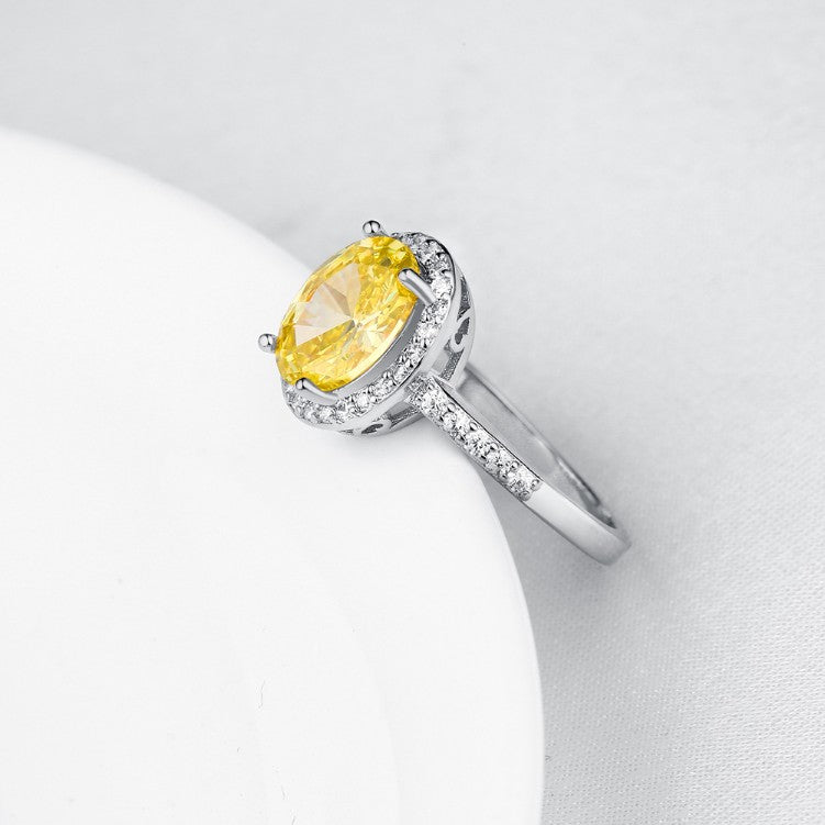 Citrine Pave Halo Cut Classic White Gold Ring, , Golden NYC Jewelry, Golden NYC Jewelry jewelryjewelry deals, swarovski crystal jewelry, groupon jewelry,, jewelry for mom, 